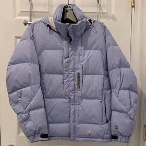 Spyder Women's 100% Duck Down Blue Puffer Coat Size L